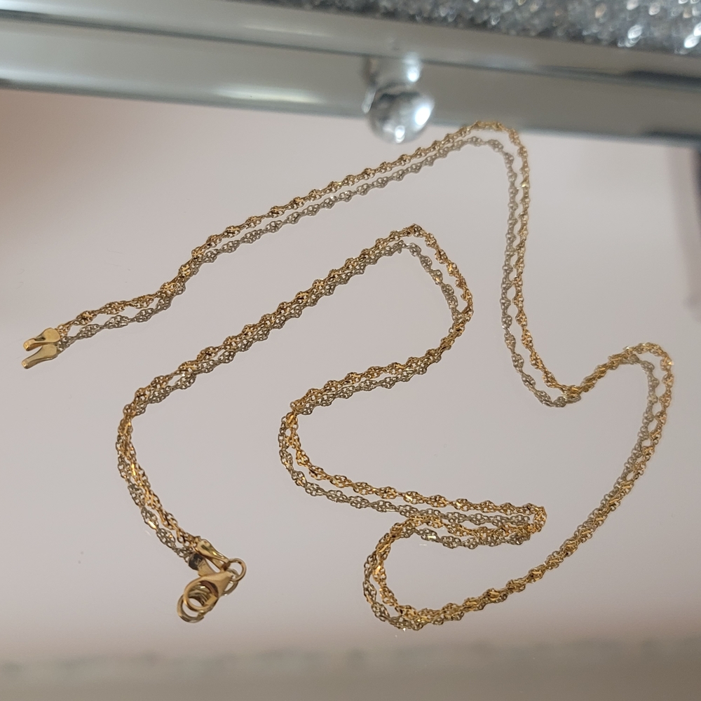 21k Pure Solid Yellow Gold Singapore Design From Dubai Necklace 22". New